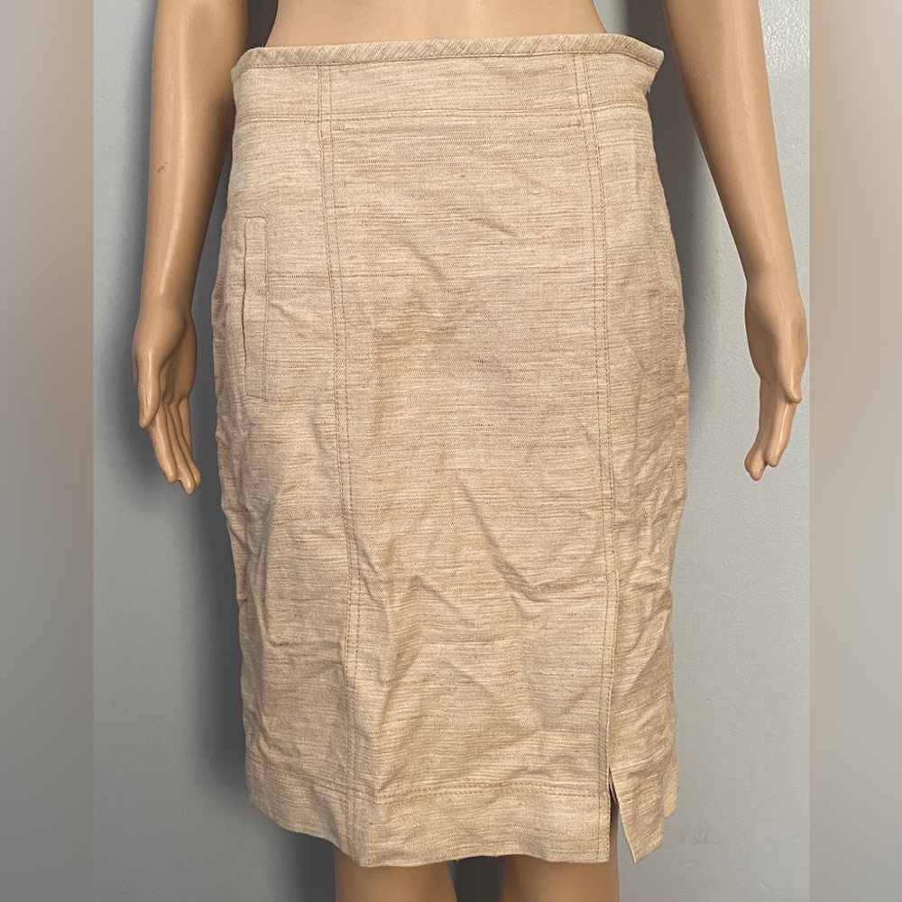 Ann Taylor over the knee pencil skirt with pockets silk/cotton